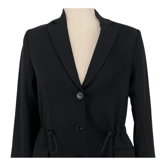 ARGENT Women's Black Cinched Waist 3-Button Wool Blazer-SIZE 4 - MSRP $398 - Picture 5 of 13